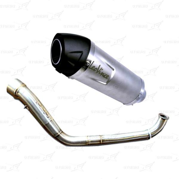 Leovince Knalpot Racing Fullsystem Yamaha Aerox 155 with Drake Header Stainless Original