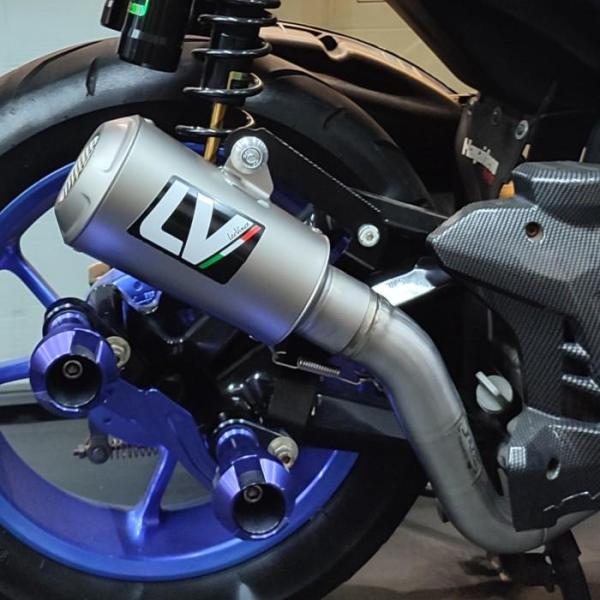 Leovince Knalpot Racing Fullsystem Yamaha Aerox 155 with Drake Header Stainless Original