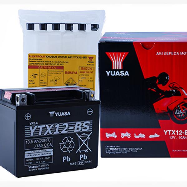 Aki Motor Yuasa YTX12BS YTX12 BS 12V 10Ah
