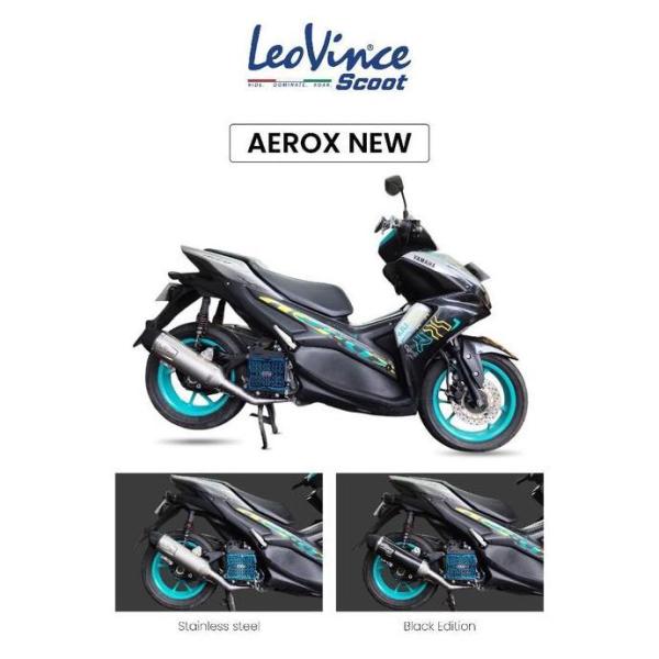 Knalpot Racing Matic Leovince LV Scoot Fullsystem Yamaha Aerox Old with Drake Header Stainless Original