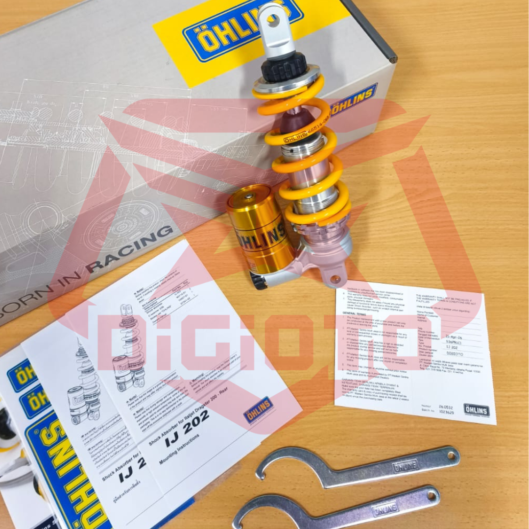 Shockbreaker Ohlins Italjet Dragster Depan IJ201 Belakang IJ202 Shock Tabung