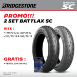 Ban Motor Bridgestone Battlax SC Set Depan Belakang Vespa Sprint Primavera 110/70-12 & 120/70-12 Front Rear