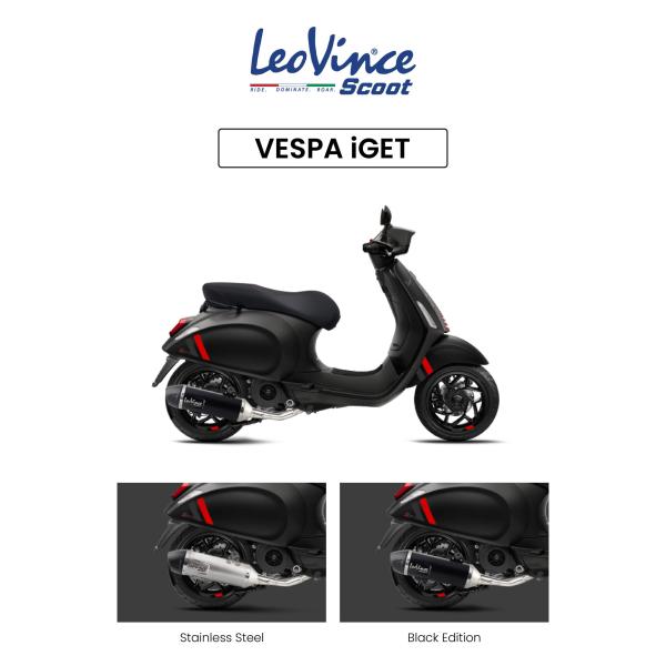 Knalpot Leovince LV Scoot Fullsystem Vespa Iget 150 Vespa Iget 180 With Header Drake Original